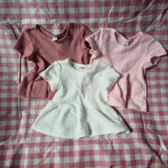 子ども服まとめ売りSHEIN 18-24M フレアTシャツ 3枚セット 保育園着
