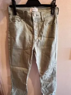 Mila owen センター削りスキニーカラーデニムパンツ