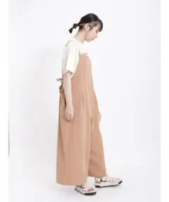 新品タグ付き サマンサモスモス 柄アソートキャミサロペット ベージュ