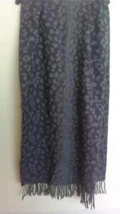 イタリア製　レオパード柄マフラー ダークグレー