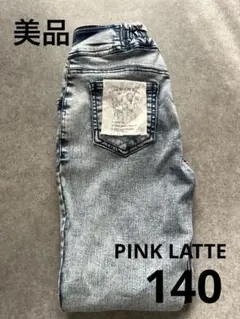 美品＊ピンクラテ　デニムスリムフィットパンツ140