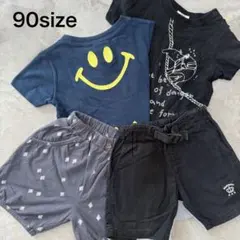 【90】男の子 夏服まとめ売り 4点セット 半袖Tシャツ ショートパンツ保育園着