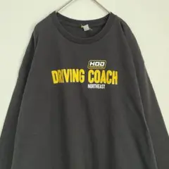 IDEAL Tシャツ 2XL 3L ダークグレー　ロンT ロゴ　USA古着
