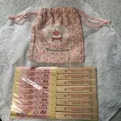 【昭和レトロ】サンリオ マロンクリーム 割り箸8膳＆ミニ巾着袋 セット 当時物 昭和レトロ】サンリオ マロンクリーム 割り箸8膳＆ミニ巾着袋 セット