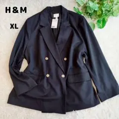 ◾︎未使用 タグ付◾︎ H&M テーラードジャケット 紺ブレ 金ボタン XL 紺