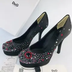 新品未使用！定価9万円⭐︎D&G サテン地 ラインストーン パンプス(36)