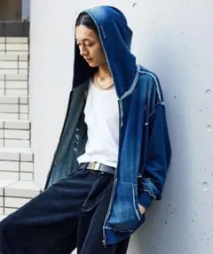FREAK'S STORE ダメージ加工 ジップアップパーカー
