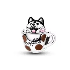 コーヒーカップ 犬 チャーム