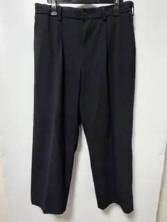 UNIQLO タックワイドパンツ ネイビー L