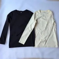 UNIQLO 長袖Tシャツ 2枚セット ネイビー クリーム