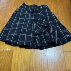LR ロゴ入り チェック柄 プリーツスカート
