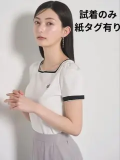 【タグ有り試着のみ】セルフォード　カリグラフィ刺繍TシャツOWHTのサムネイル