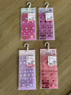 ハローキティ・クロミ・マイメロ　タイルシール4枚セット