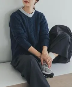 URBAN RESEARCH DOORS ハミルトンウールアラン柄プルオーバー