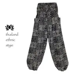 【新品】タイパンツ　アラジン　男女兼用【シャーリング】01ブラック　D405-6のサムネイル