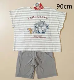 新品 トムとジェリー 上下セットアップ 90cm 半袖Tシャツ パンツ ボーダー