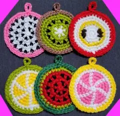 ☆カラフルフルーツのアクリルたわし☆　エコたわし