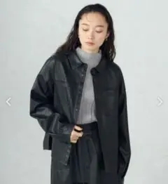 訳あり　コムサイズム　合成皮革 シャツ(ハ)