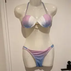 貝殻 シェル グラデーション セパレート水着 ビキニ　パープル 人魚
