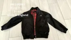 FRED PERRY 黒/内側チェック柄ジャケット（3-5歳）