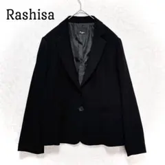 Rashisa テーラードジャケット 黒 フォーマル オフィス シンプル 通勤