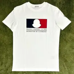 美品 MONCLER モンクレール トリコロール ロゴ 半袖 Tシャツ 白 M