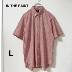 美品！【IN THE PAINT】ギンガムチェック 半袖 ボタンダウン 赤 Lのサムネイル