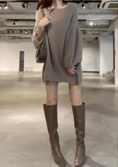 美品☆snidel ラクーンミニニットワンピース