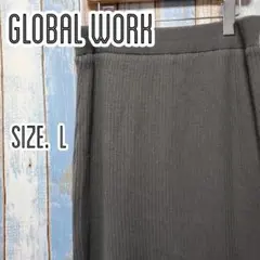 LS468☆글로벌 워크☆리브 롱 스커트☆웨스트 고무☆카키☆L