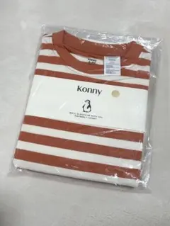 Konny コニー ストライプ　長袖Tシャツ 3-4Y オレンジ ボーダー