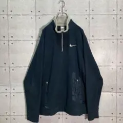 【希少】NIKE ビッグサイズ フリース ハーフジップ エンボスロゴ 刺繍ロゴ