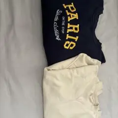 PARIS刺繍ネイビートレーナーとアイボリートレーナーセット