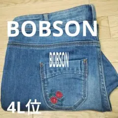 BOBSON 大きいサイズ 4L位 ハイウエスト 刺繍 フレアデニムのサムネイル