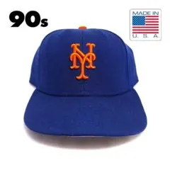 希少90s 当時物 USA製 青タグ！✨ニューエラ アメリカ製 メッツ キャップ