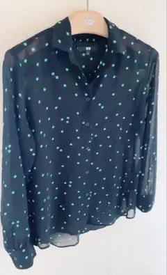 シースルー花柄長袖シャツ