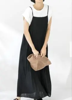KBF ブラック キャミワンピース M