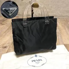 正規品☆プラダ テスートナイロン ハンドバッグ 三角ロゴ トートバッグ ブラック