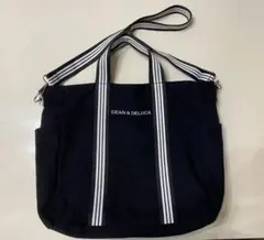DEAN & DELUCA リバーシブルトートバッグ　Ｌサイズ　黒　グレーのサムネイル