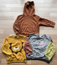 110cm トレーナー、パーカー3点セット