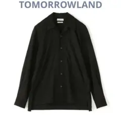 【新品】手洗可 オープンカラーシャツ 黒 TOMORROWLAND ¥24200