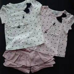 組曲 カットソー Tシャツ パンツ3点セット S 100 90