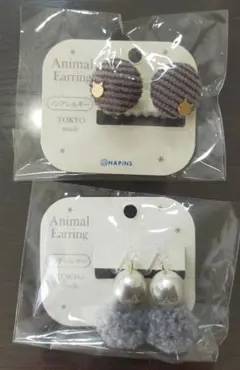 ノンアレルギーイヤリング 猫モチーフ