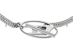 む*き様 シルバー ステンレススチール ネックレスディーゼル　diesel