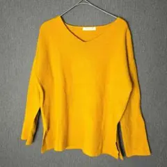chocol raffiné robe マスタード Vネックセーター　ニットのサムネイル