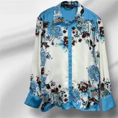ZARA レディース 花柄 長袖シャツ　総柄（US S）日本サイズ M相当