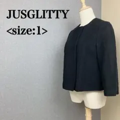 JUSGLITTY ジャスグリッティー ノーカラーコート 黒 1 秋冬