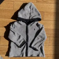 ラルフローレンフード付きトレーナー（ストライプ・ネイビー）