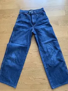 UNIQLO ダークブルーワイドレッグデニム 25