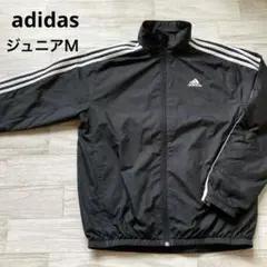 adidas ウィンドブレーカー　黒　 3ストライプ 　サイズJM