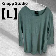 Knapp Studio 【L】ゆったり　五分袖 Tシャツ 緑グリーン